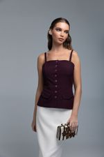 Топ приталенного силуэта (винного цвета)