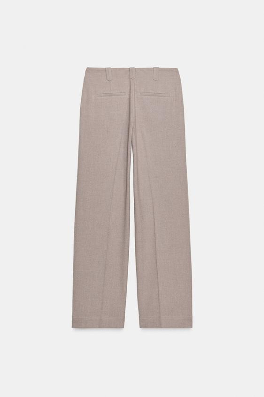 ZARA БРЮКИ ПРЯМОГО КРОЯ СО СРЕДНЕЙ ПОСАДКОЙ, ПЕСОЧНЫЙ МЕЛАНЖ