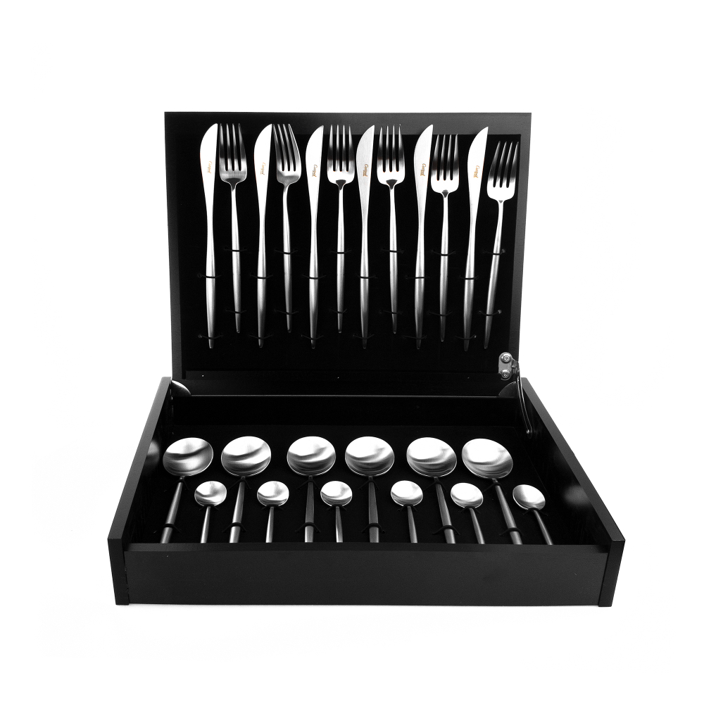 Набор столовых приборов на 6 персон 24 предмета Cutipol Moon matte в подарочной упаковке