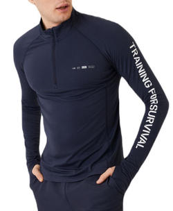 Мужская теннисная кофта Björn Borg Borg Midlayer Half Zip - night sky