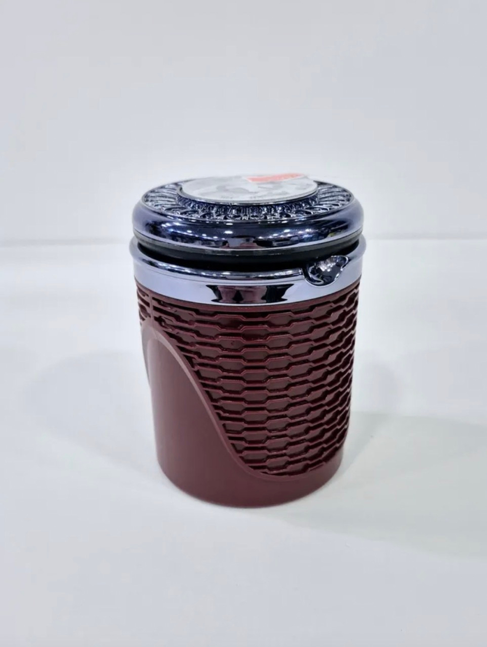 HT-926-2 / Пепельница-стакан "Часы" хром, коричневый (с подсветкой) HT-926-2 (1 шт.) =