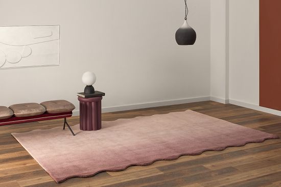 Ковер из шерсти over horizon цвета марсала из коллекции trendy ruffles, 200х300 см