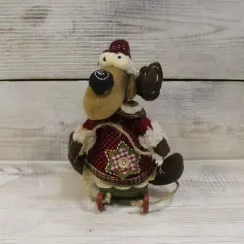 Новогоднее украшение Лось на санях 16 см, (ADA1338024A)