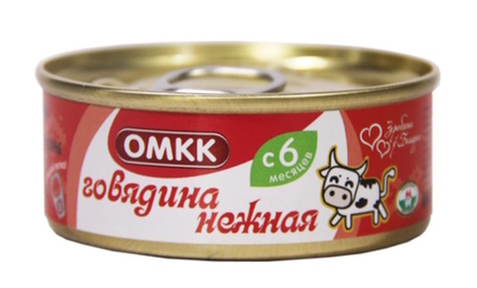 Консервы мясные "Говядина нежная" для детского питания 100г. Оршанский МК