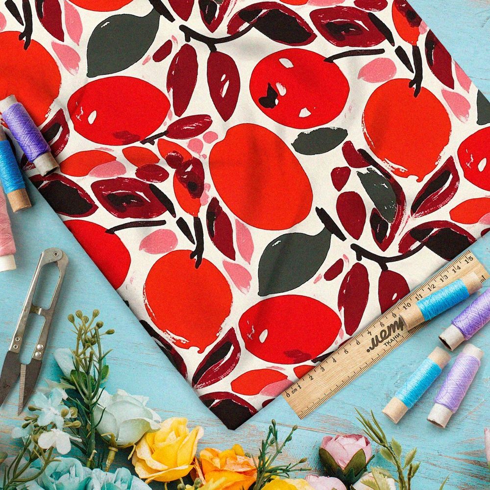 Ткань Барби абстрактные фрукты