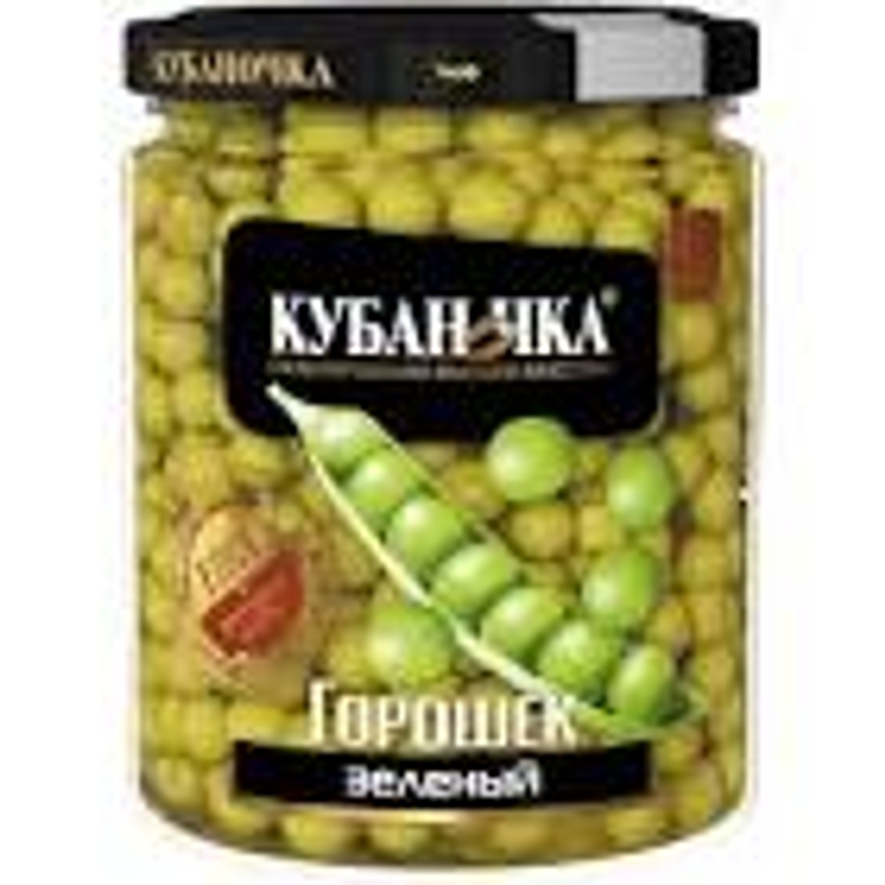Горошек зеленый Кубаночка ст/б 370гр/12шт высш.сорт