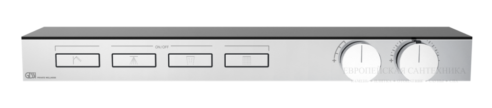 Термостат Gessi HI-FI, с полочкой, встраиваемый, до 4 функций одновременно, цвет Chrome