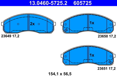ATE - 13046057252-ATE - Brake Pad Set, disc brake