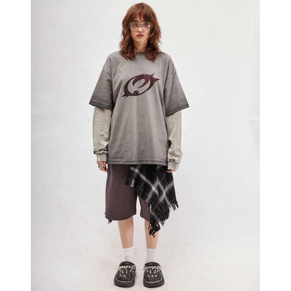 Футболка из плотного хлопка светло-серая - фото 2