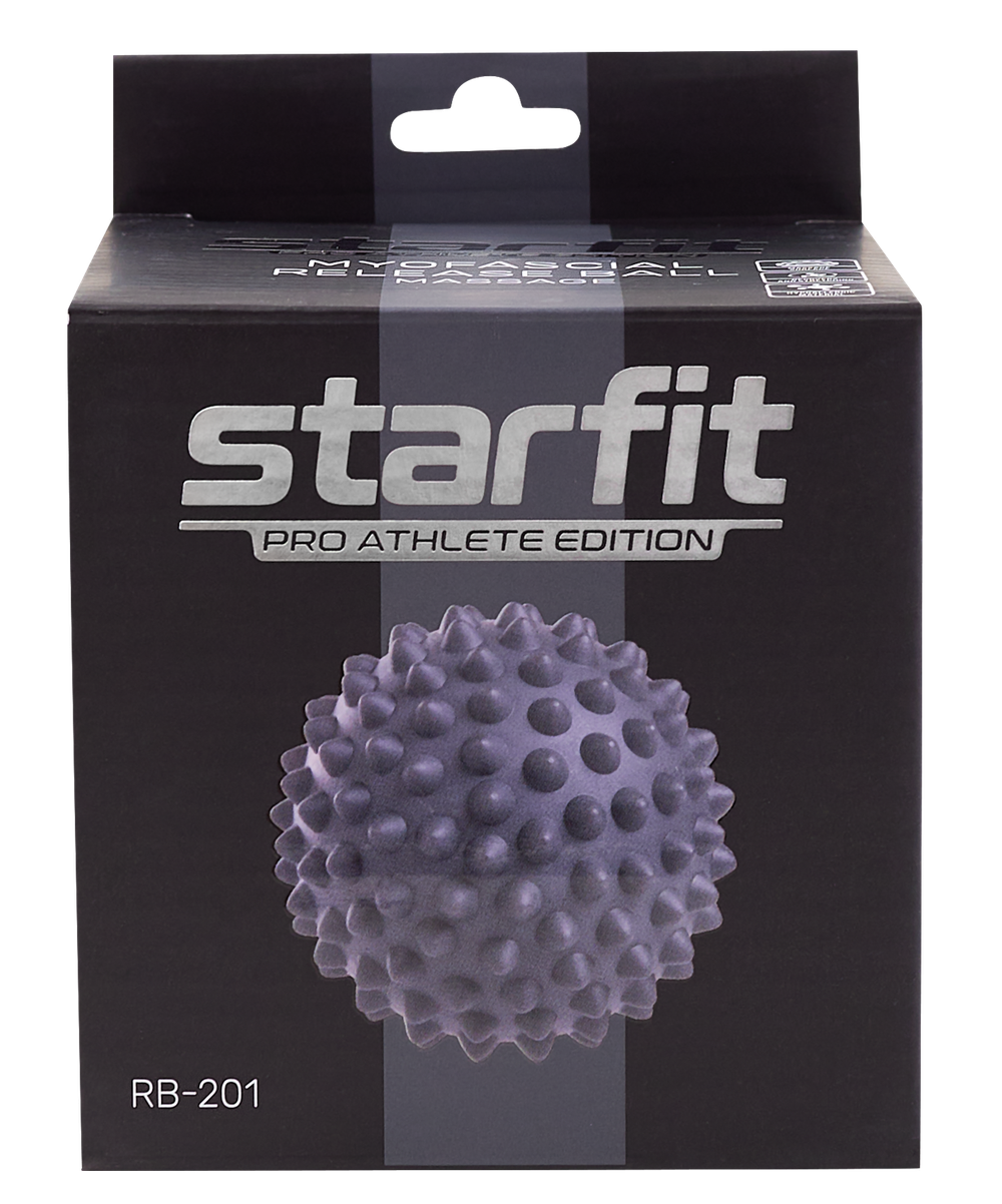 Мяч для МФР RB-201, 9 см, поливинилхлорид, массажный, серый