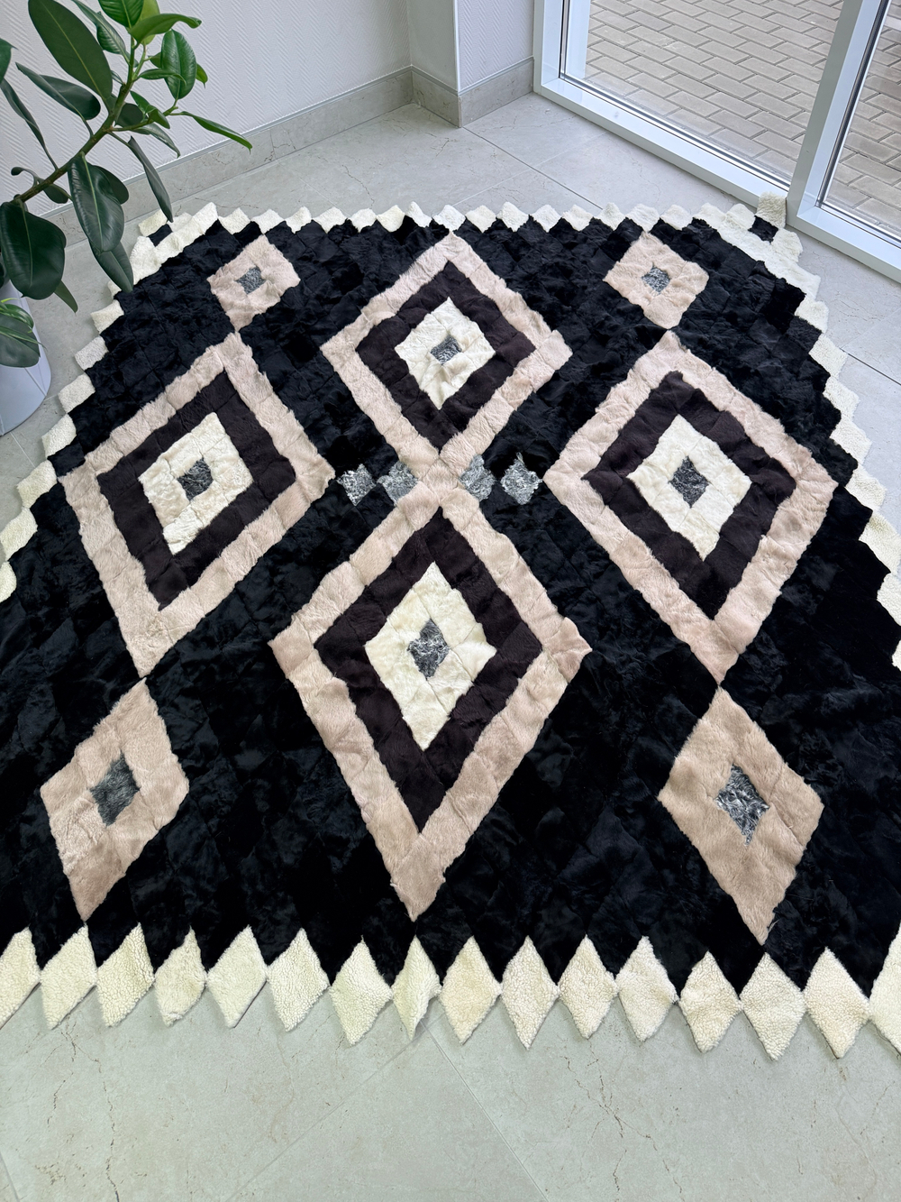 Покрывало меховое ковер из шкуры овчины