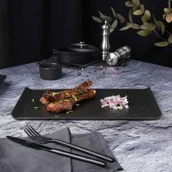 Блюдо прямоугольное 33,5*20,5 см h1,5 см с бортами Side Up2 Black Raw Stellar P.L. Proff Cuisine [1]