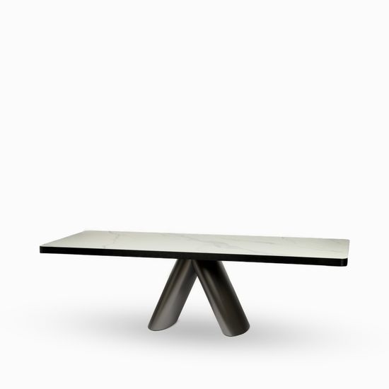 Обеденный стол Rory 260х100 нержавеющая сталь, столешница фарфор