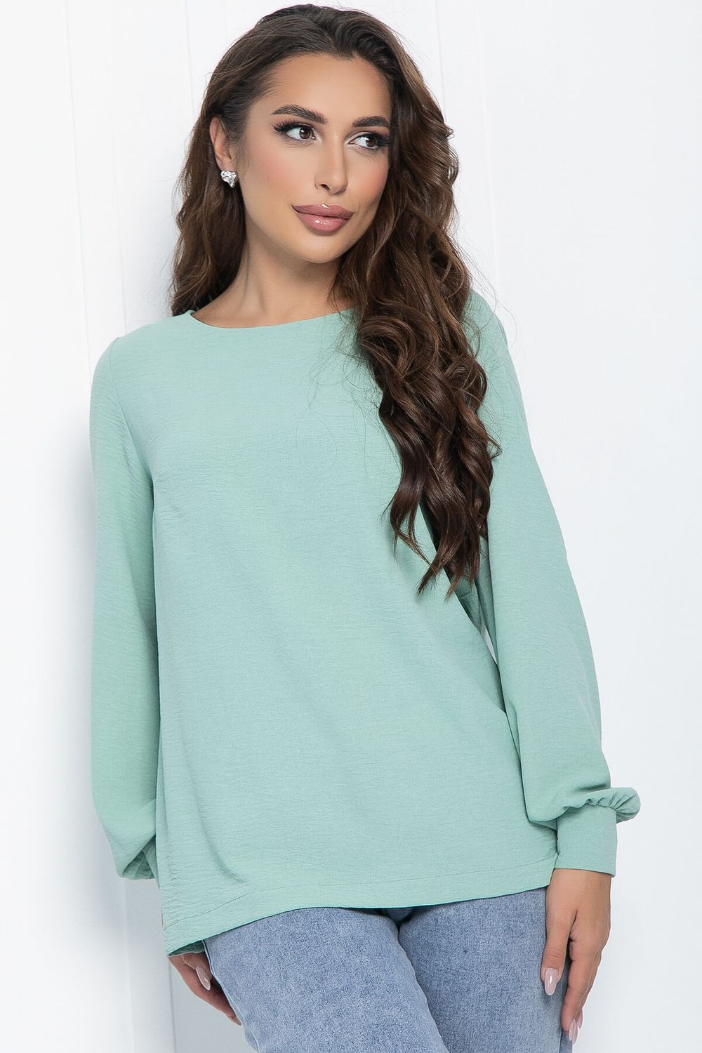 Блуза Гортензия (зеленая) Б11142 LT Collection