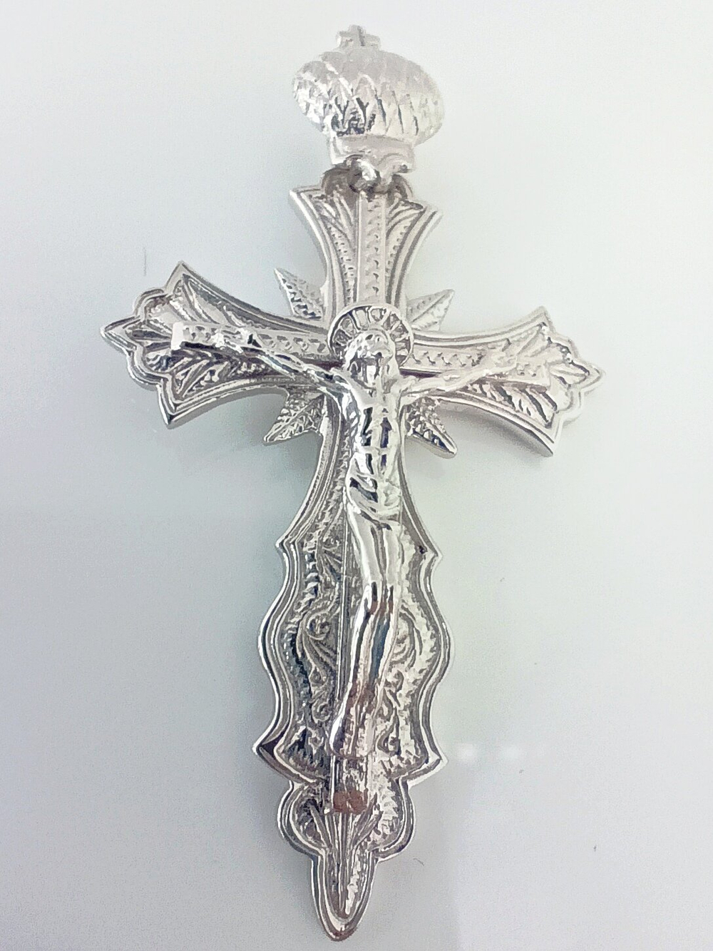 Крест серебряный Эстерелла, 925 проба, родированный, славянский оберег/Ф