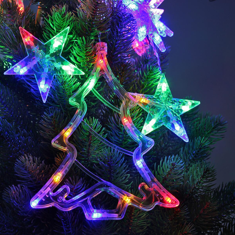 Гирлянда бахрома "Волшебство" ш2,5 м* в0,6/0,9м,120 ламп LED, 8реж, IP-20, Мультицвет (Серпантин)