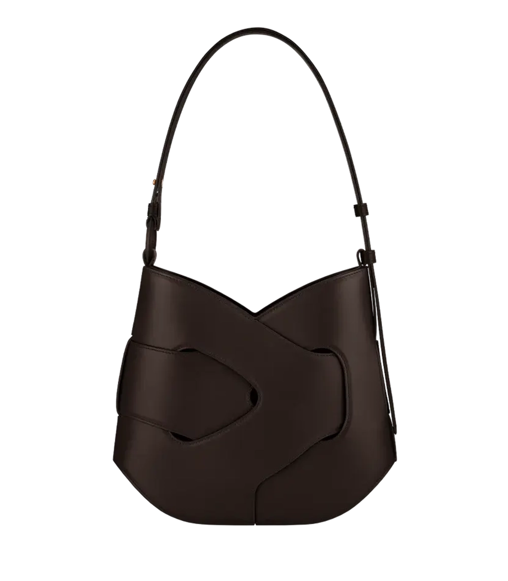 POLENE СУМКА NODDE HOBO, ТЕМНО-КОРИЧНЕВЫЙ