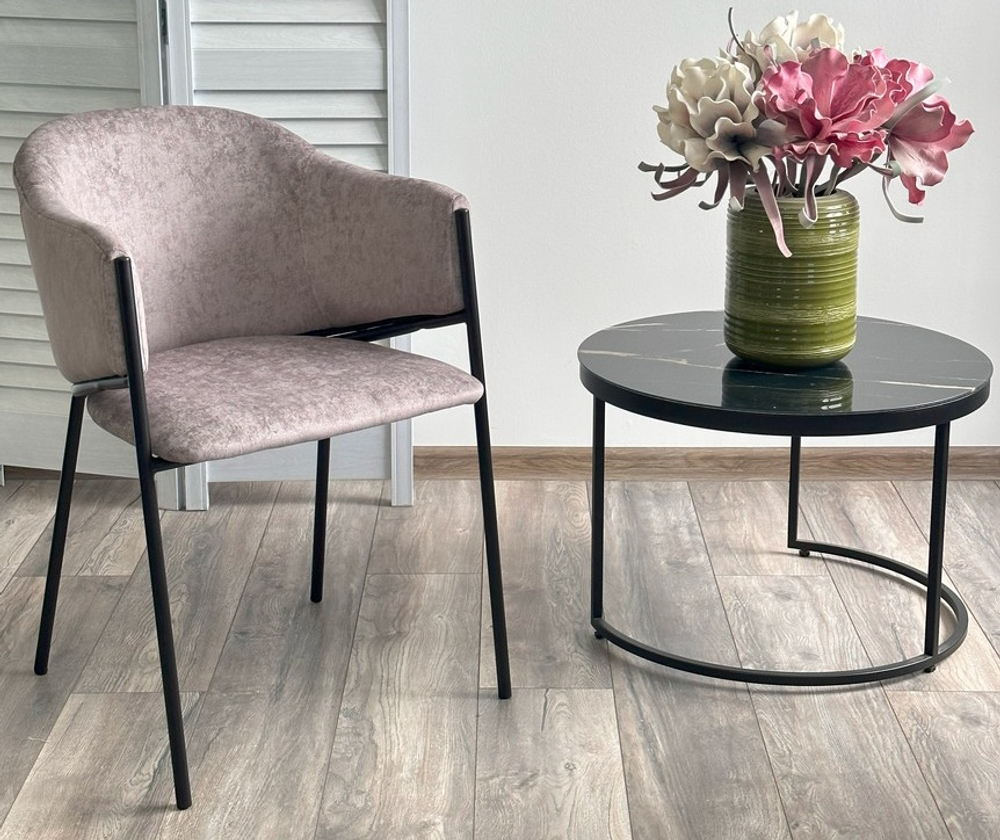 Стул М-City DISAUR Дилл, Rain 11 Капучино, Велюр, Черный каркас