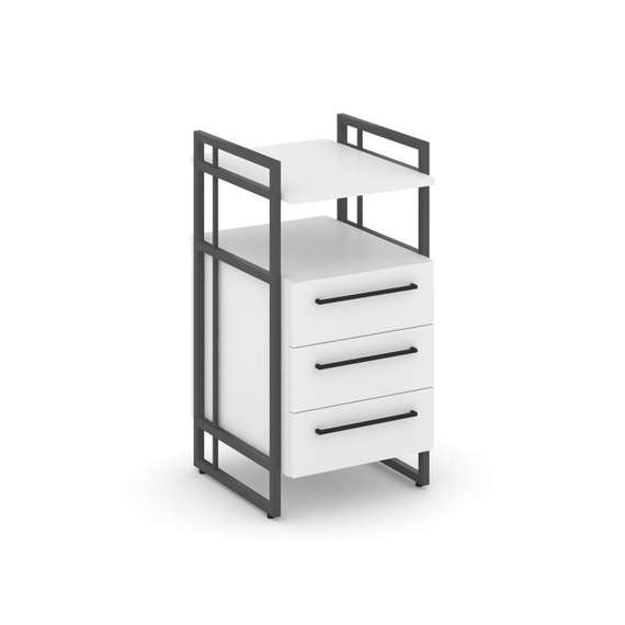 Rift Direct Тумба приставная RF.TPRR-001 Белый Бриллиант/Металл Антрацит/Черный Ручки 424*500*821