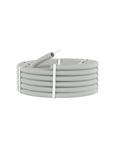 Труба гофрированная ПВХ гибкая легкая d20мм с протяжкой сер. (уп.50м) DKC 9192050