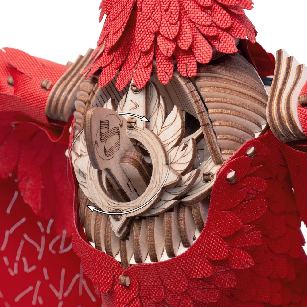 Деревянный конструктор Огненный Феникс со светящимися глазами (Lemmo)