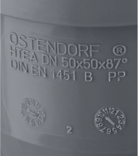 Тройник Ostendorf HTEA d50 мм 87° пластиковый для внутренней канализации