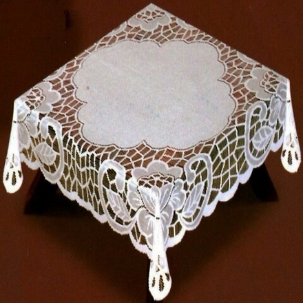 Скатерть жаккардовая квадратная, белоснежная, 150*150 см, Польша.
