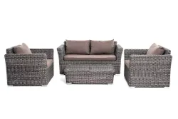 "Капучино Cингл" лаунж-зона из искусственного ротанга, цвет графит