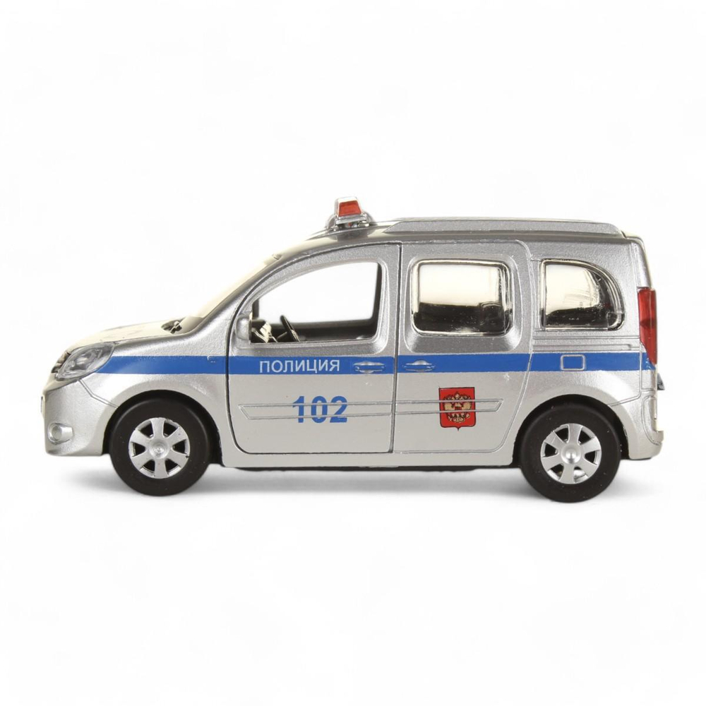 Модель ин. мет. "Renault Kangoo. Полиция" 12см, двери, баг, коробка KANGOO-P (Технопарк)