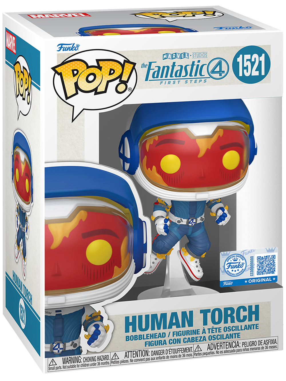 Фигурка Funko POP! Bobble Marvel Fantastic Four FF Human Torch (Exc) (1521) 85358
