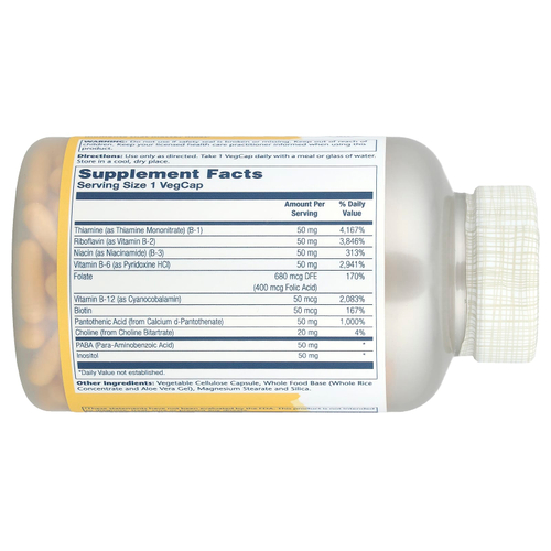 Solaray, комплекс витаминов группы B, 50 мг, 250 растительных капсул