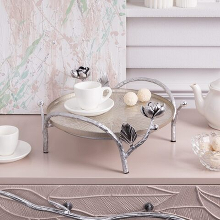 Фруктовница-конфетница Нимфея (поднос) Античное Серебро Серебряный