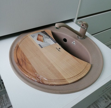 Мойка TOLERO R-108 темно-бежевый №823С, смеситель SKS1 темно-бежевый