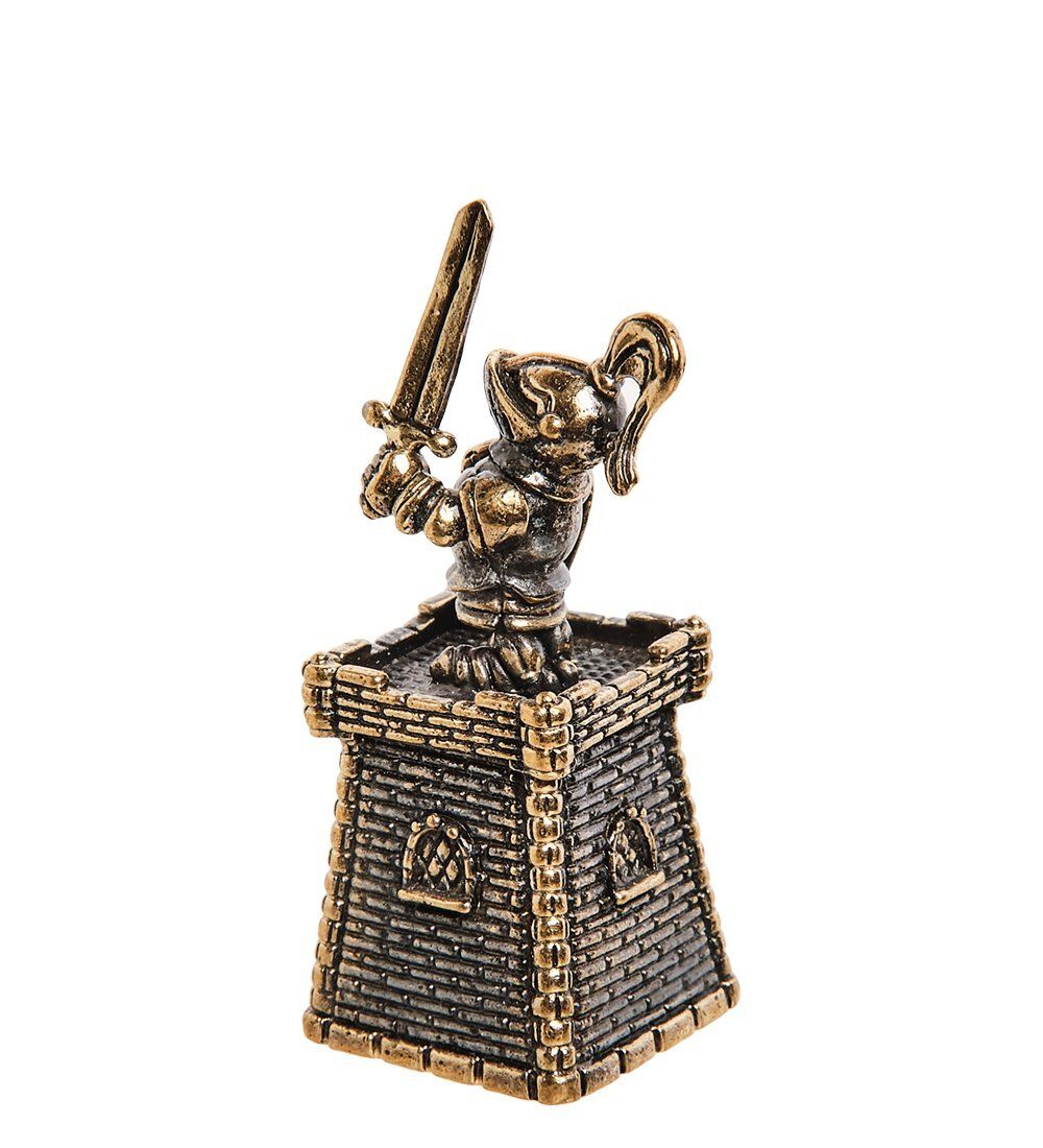 AM-2698 Колокольчик «Крепость с Рыцарем» (латунь, янтарь)