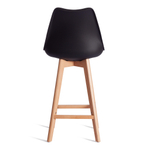 Стул барный TULIP BAR (mod. C1014H-1) / 1 шт. в упаковке пластик/дерево, 42 х 47,5 х 104 см, Black (Черный) 3010/ натуральный