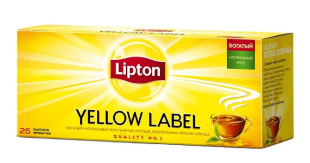 Чай Lipton &quot;Yellow Label&quot; черный 25 пакетиков - купить с доставкой по Москве и области