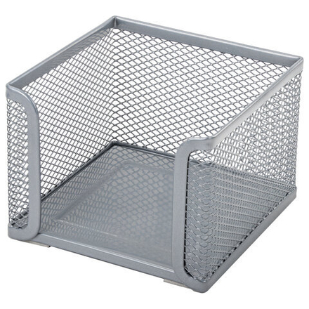 Подставка для бумажного блока BRAUBERG "Germanium", металлическая, 78х105х105мм, серебр