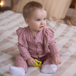 Прорезыватель Uviton силиконовый с рельефной поверхностью Star желтый