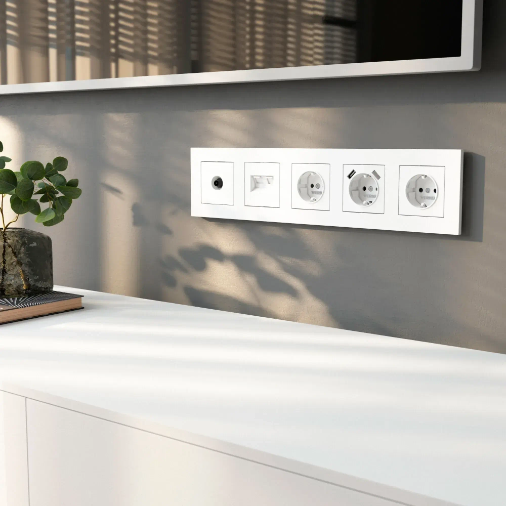 Рамка на 5 постов Slab (белый софт) W0052961