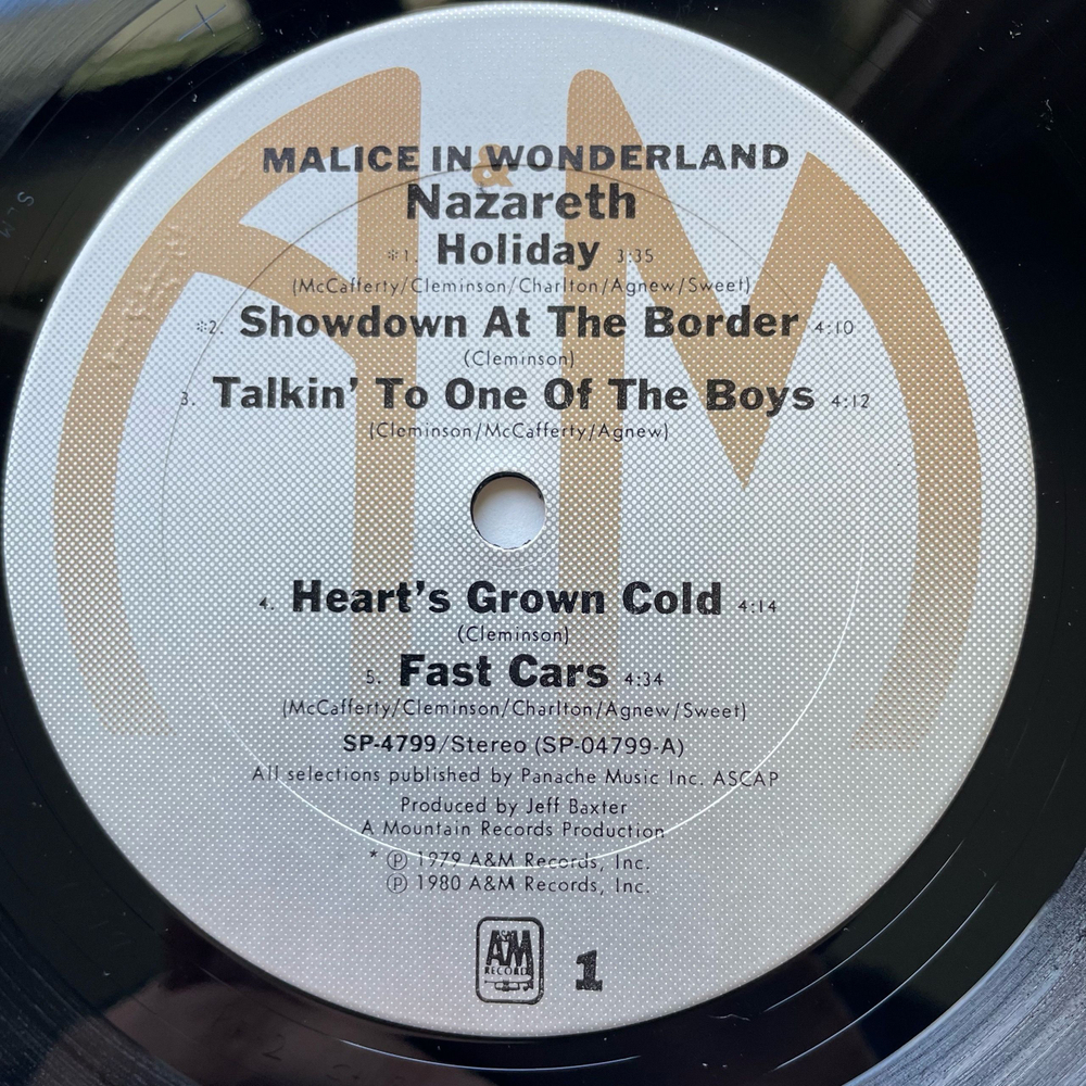 Винтажная виниловая пластинка LP Nazareth Malice In Wonderland (США 1980)