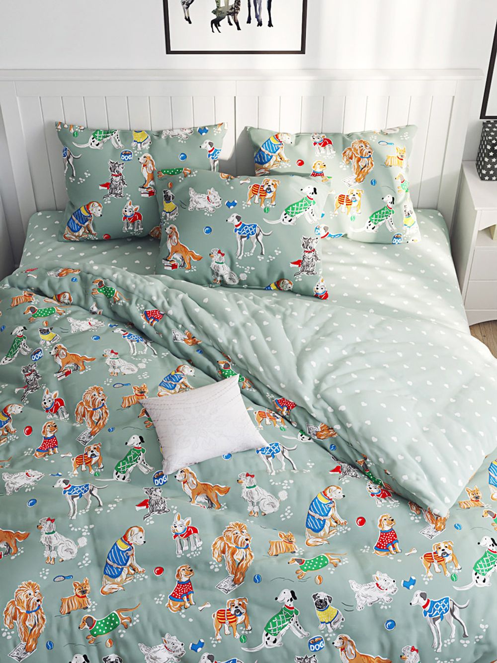 Пододеяльник Milky Garden "Dogs on blue/Николь" 1,5-сп 145х215 см