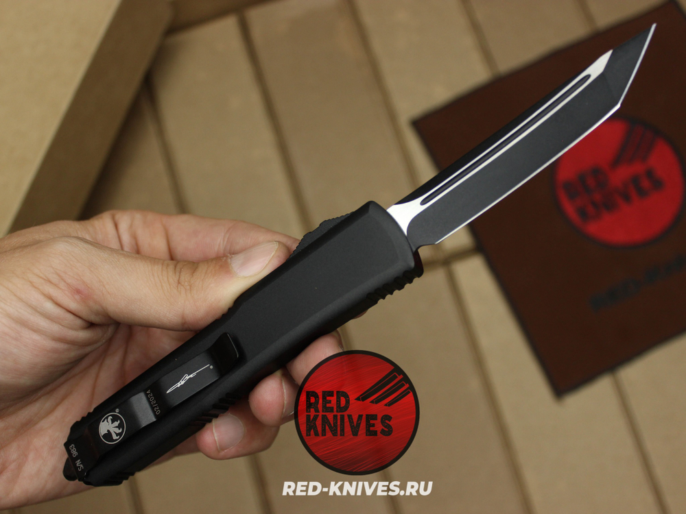 Нож Microtech Ultratech T/E A+++ - черная рукоять, черный клинок танто RK/Н89