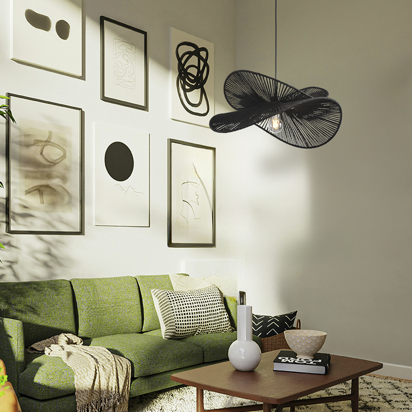 Абажуры ручного плетения из джута