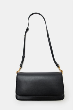 ZARA СУМКА С ДЕКОРАТИВНЫМ РЕМНЕМ, ЧЕРНЫЙ