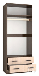 Шкаф комбинированный Лагуна 0;8 без зеркала (венге/дуб молочный)