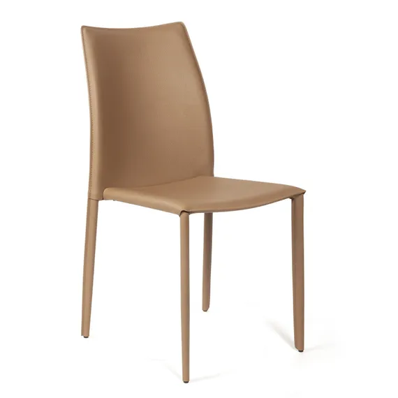 Стул Rolf из фактурной кожи цвета мокко