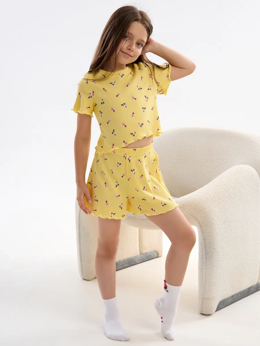 Пижама лапша домашняя с шортами