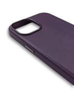Кожаный чехол Leather Case iPhone 15, Dark Cherry Темно-фиолетовый