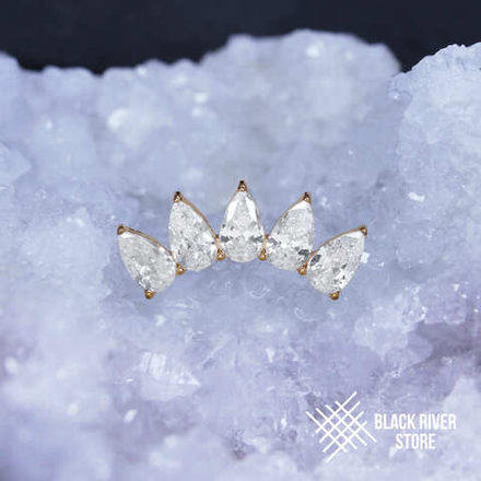 5K Pear Crystal PVD Yellow