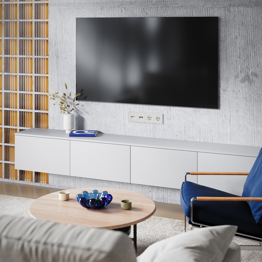 Накладка для розетки TV+RJ45 кат. 6, (хлопок) Voltum S70 VLS002713